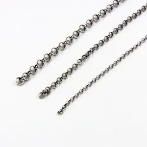 Sold by the Foot BULK Solid 925 Sterling Silver Rolo Belcher Chain Jewelry Making