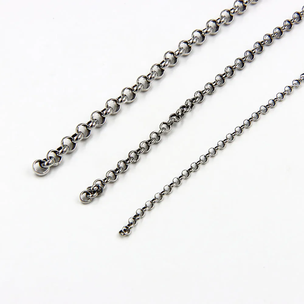 Sold by the Foot BULK Solid 925 Sterling Silver Rolo Belcher Chain Jewelry Making