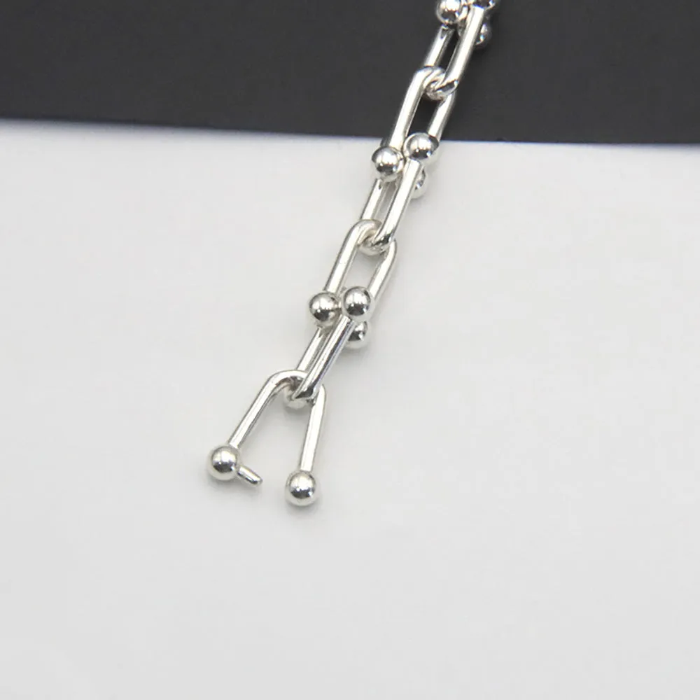 Sold by the Foot BULK Solid 925 Sterling Silver U-shaped Horseshoe Chain Jewelry Making