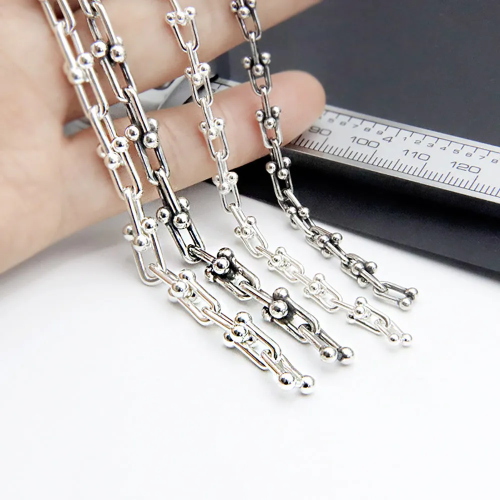 Sold by the Foot BULK Solid 925 Sterling Silver U-shaped Horseshoe Chain Jewelry Making