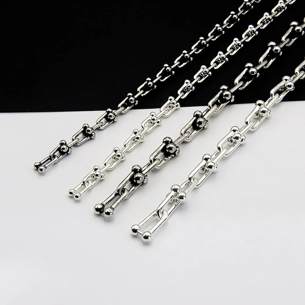 Sold by the Foot BULK Solid 925 Sterling Silver U-shaped Horseshoe Chain Jewelry Making