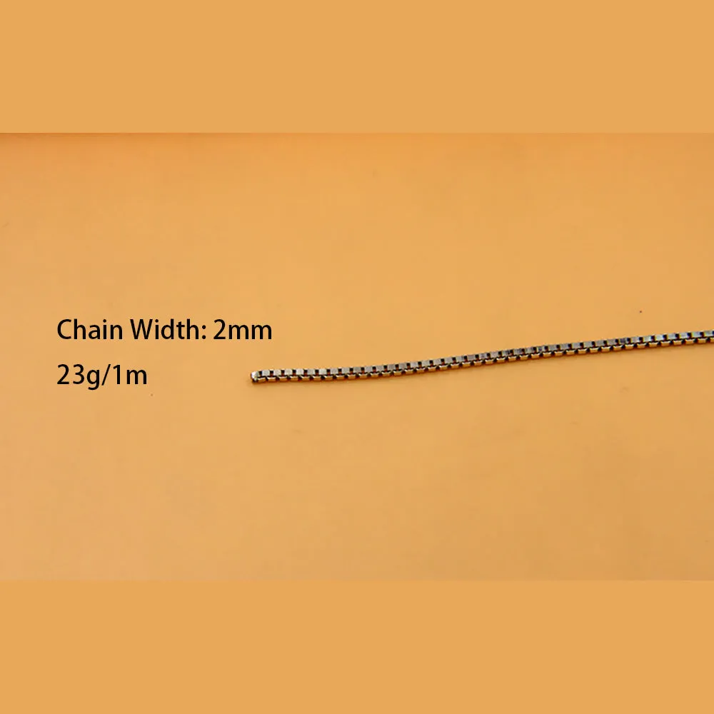 Sold by the Foot BULK Solid 925 Sterling Silver Venetian Box Chain Jewelry Making