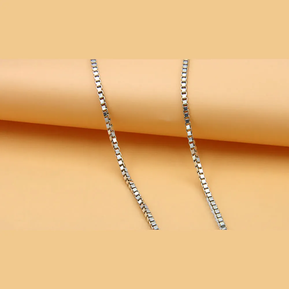 Sold by the Foot BULK Solid 925 Sterling Silver Venetian Box Chain Jewelry Making