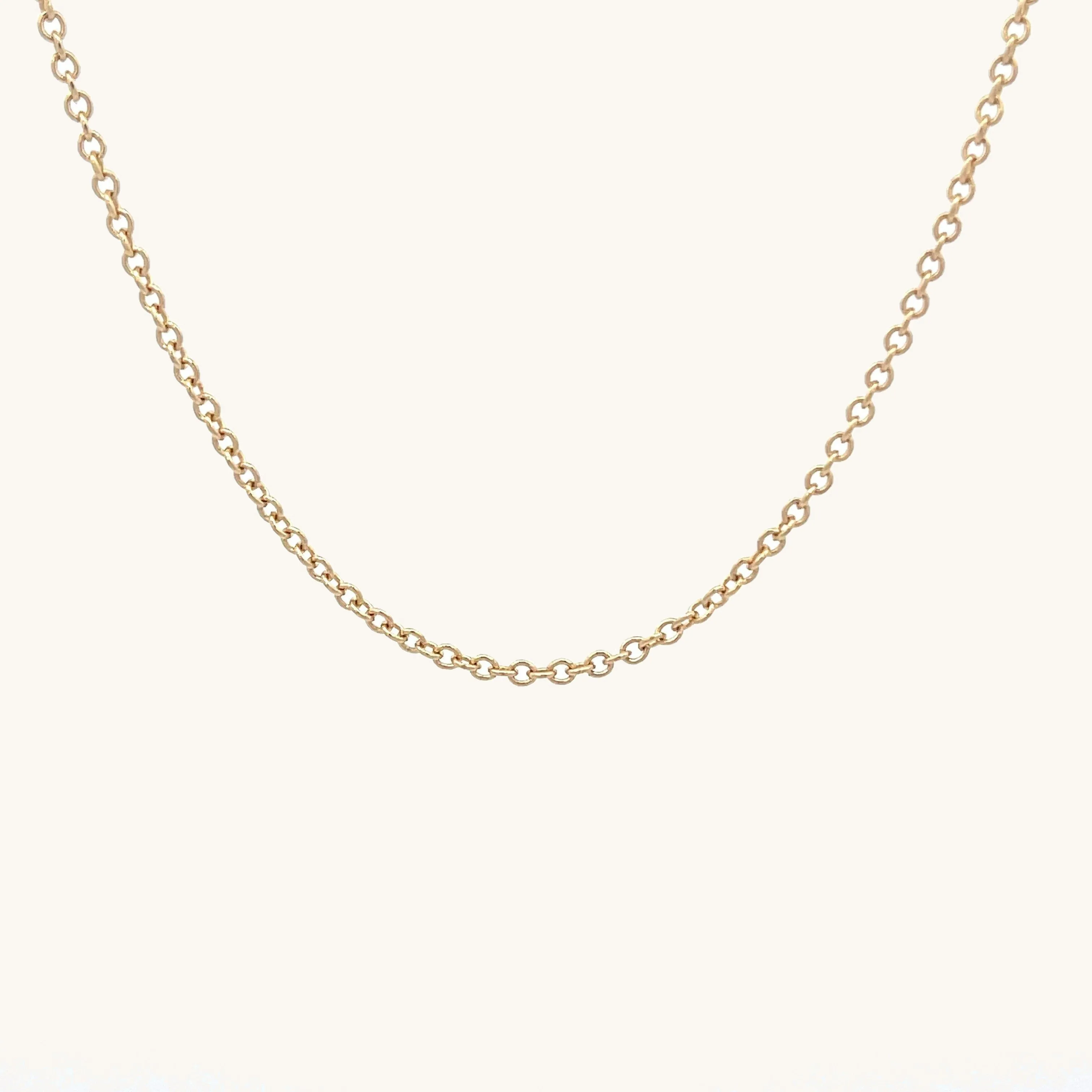 SOLID 14K YELLOW GOLD 20-22" ADJUSTABLE CABLE CHAIN