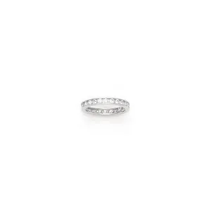 Solid 14kt White Gold Cubic Zirconia Eternity Toe Ring - Size 4.5