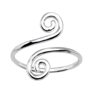 Solid 14kt White Gold Scrolled Toe Ring