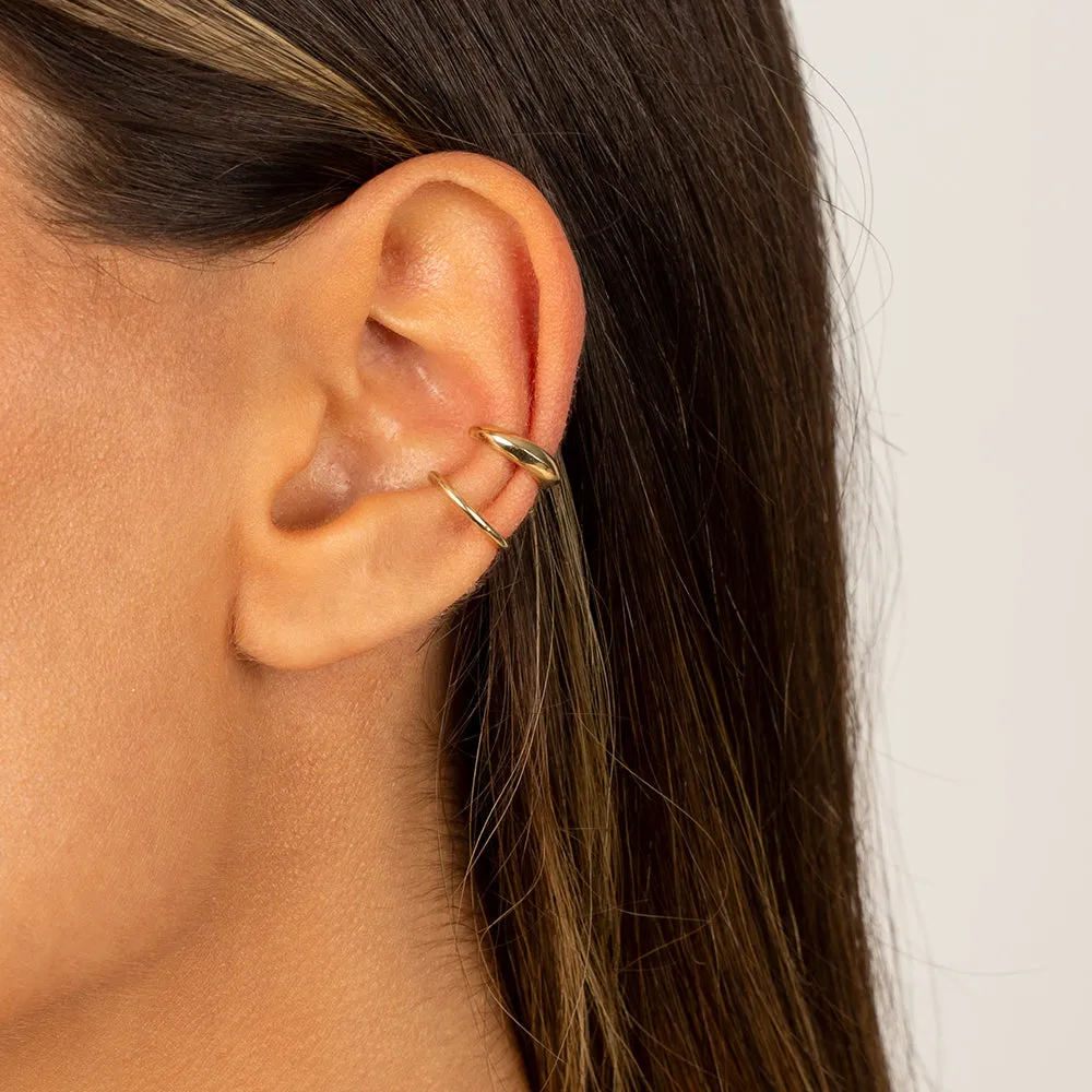 Solid Chubby Ear Cuff 14K