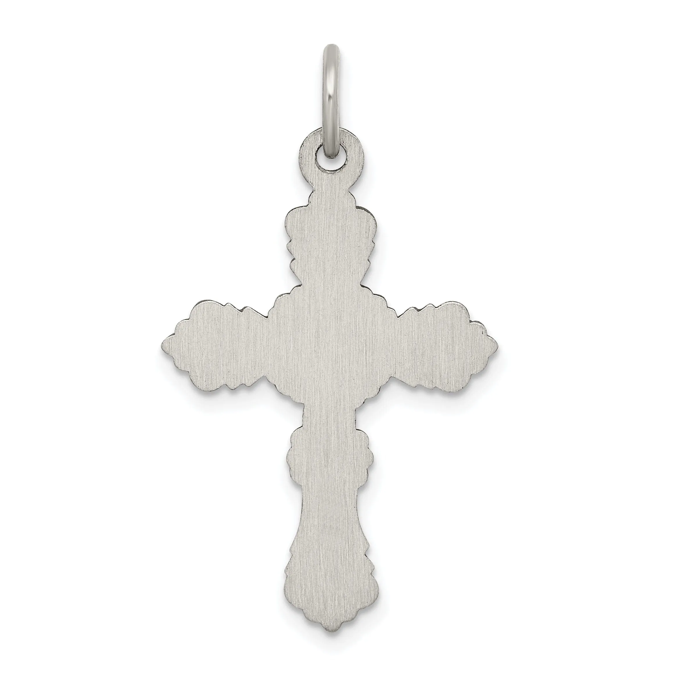 Solid Sterling Silver Antiqued Cross Pendant