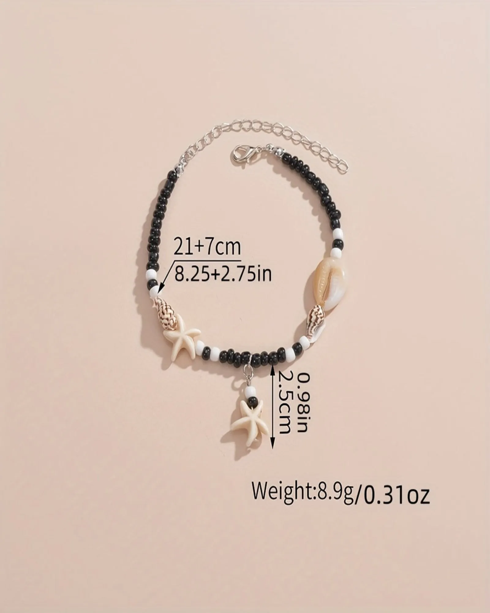 Sophie – Vintage Boho Ankle Bracelet with Shell & Beads