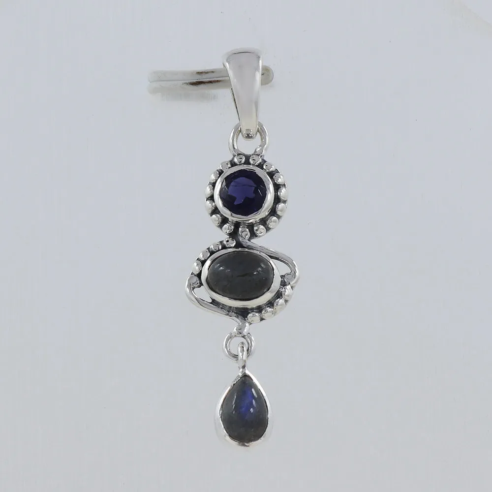 Spectrolite Gemstone Silver Pendant