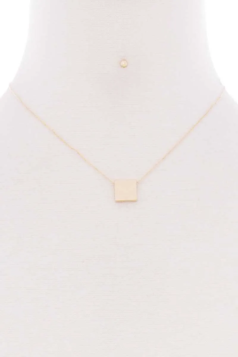 Square Pendant Dainty Necklace