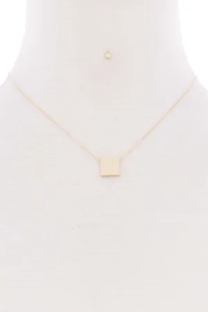 Square Pendant Dainty Necklace
