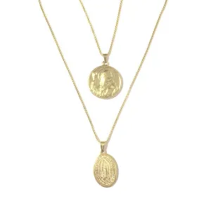 Stacked Guadelupe/Saint Pendant
