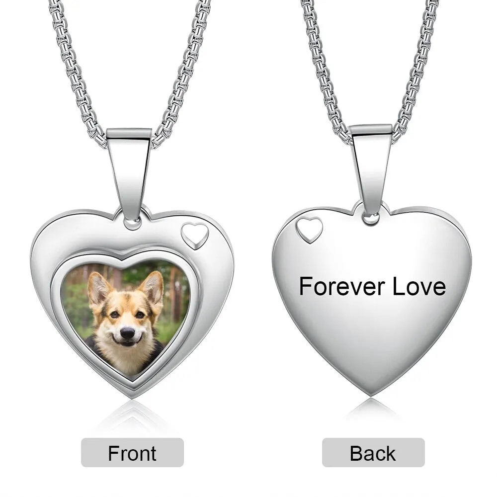 Stainless Steel Personalized Pet Photo Necklace