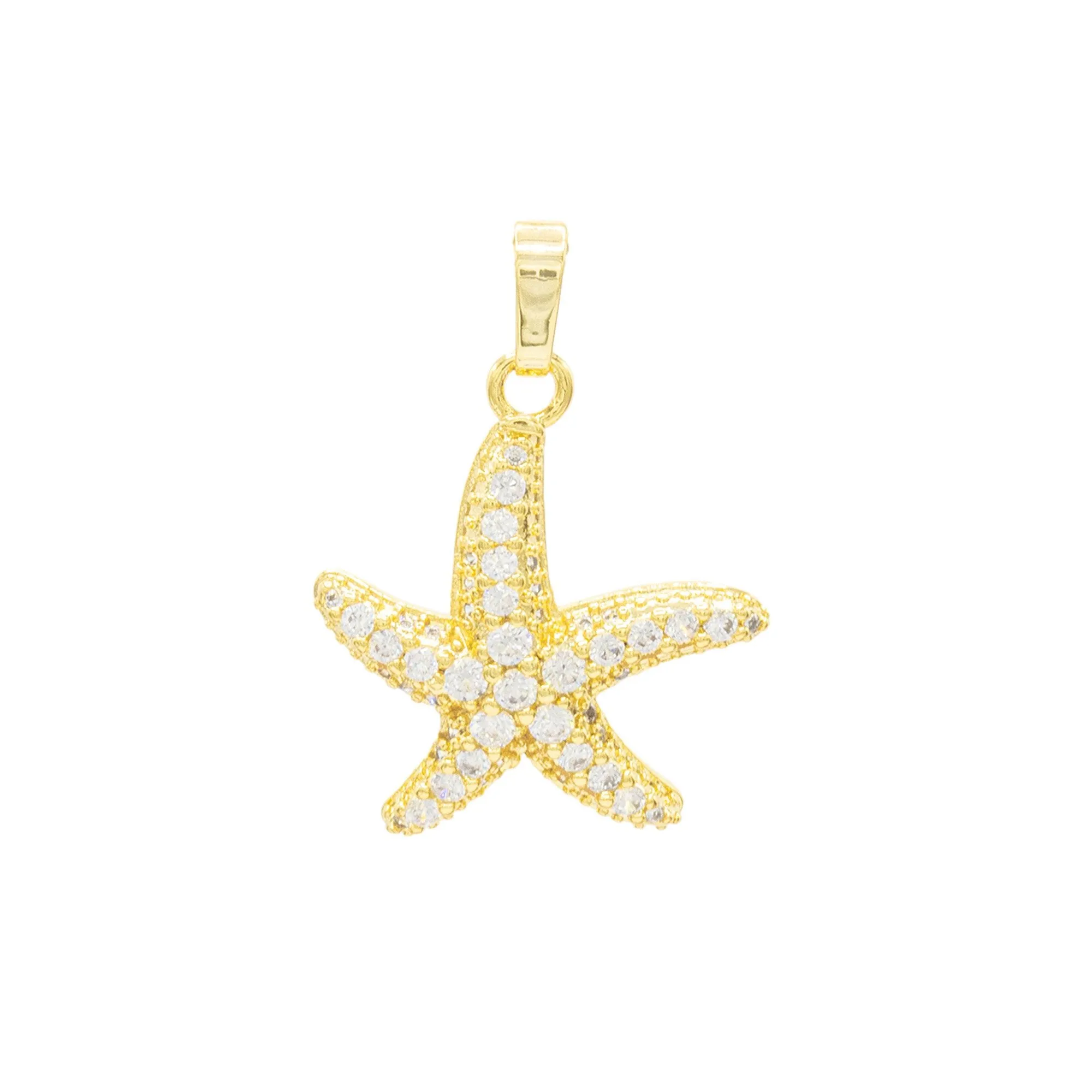 Starfish Pendant 14K Anklet Gold Filled Cubic Zirconia Charm Rope Chain Set 10" WomenJewelry