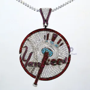 Sterling Silver 925 New York Yankees MLB Baseball Pendant – Sports-Inspired Charm