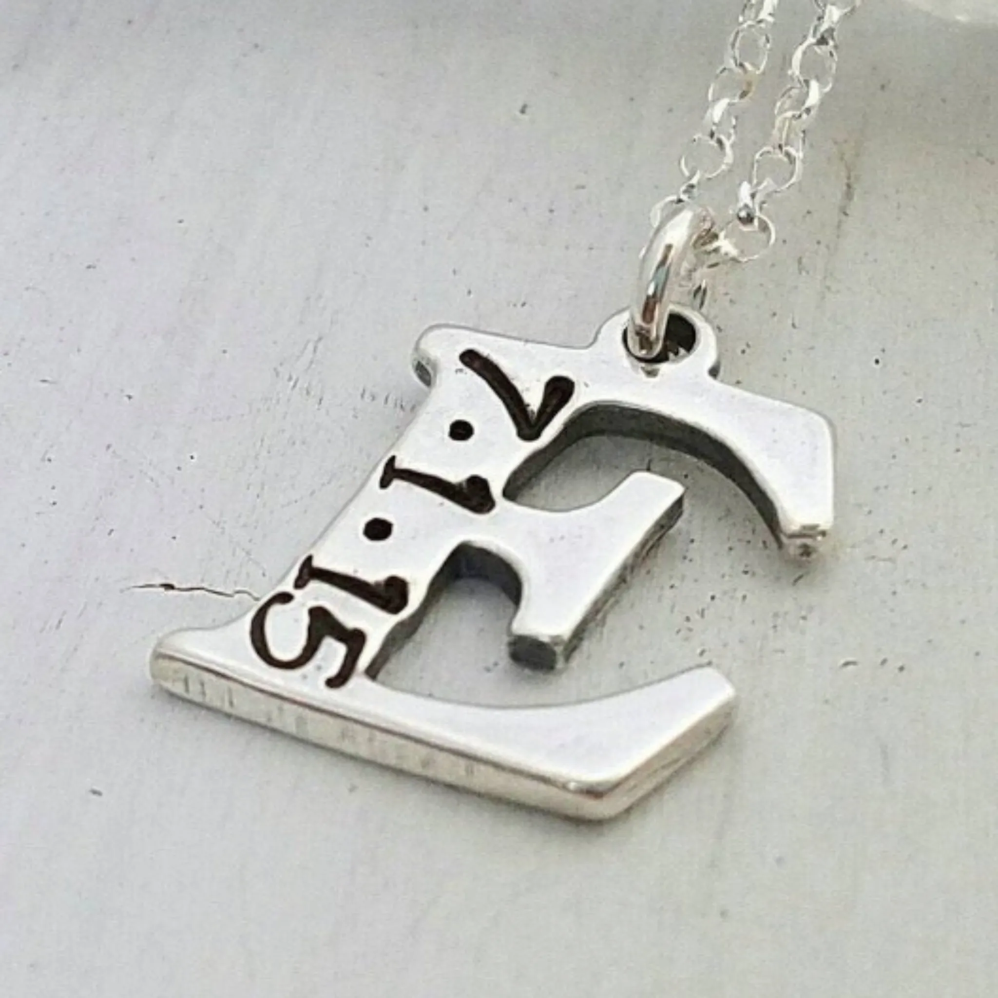 Sterling Silver Birth Date Initial Necklace