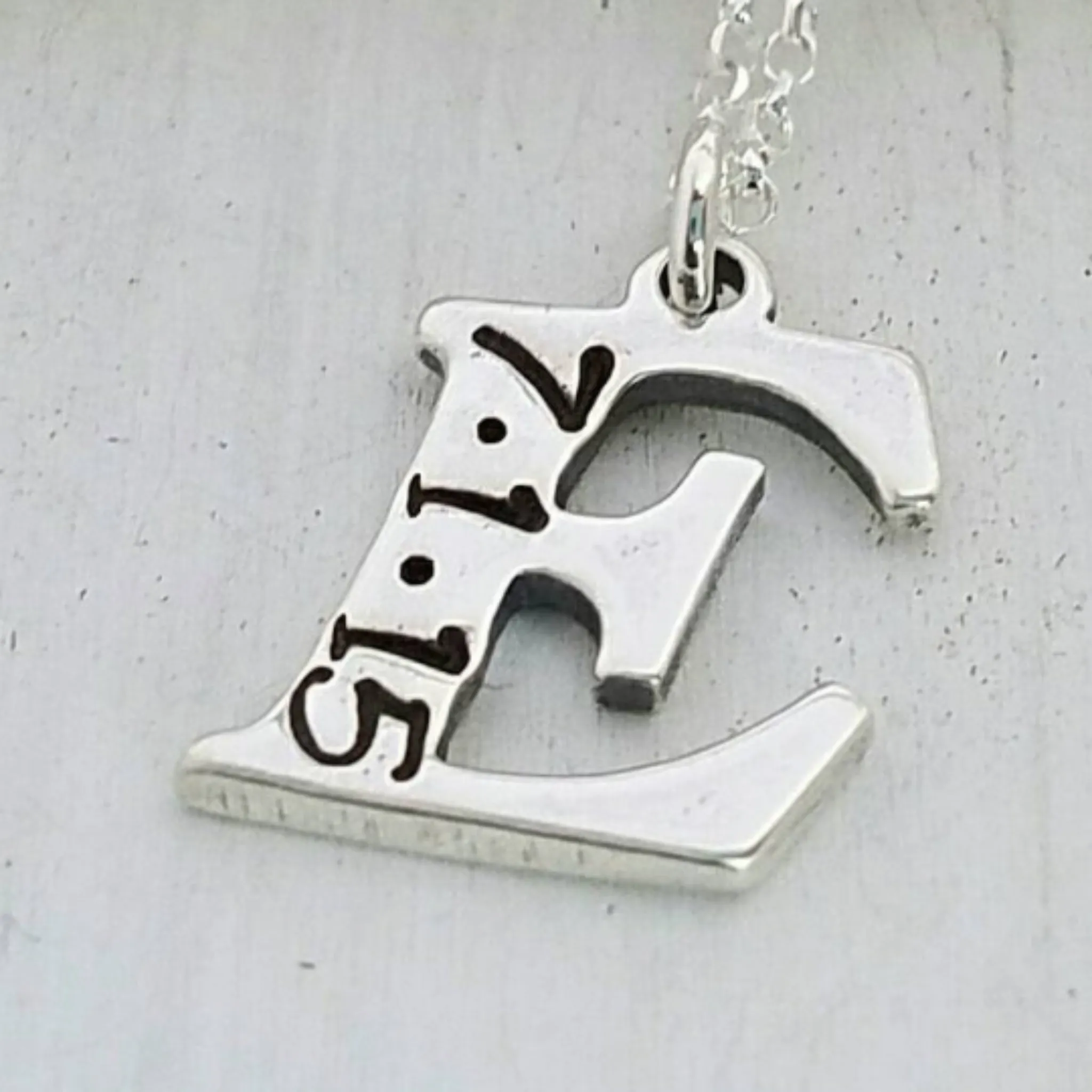Sterling Silver Birth Date Initial Necklace