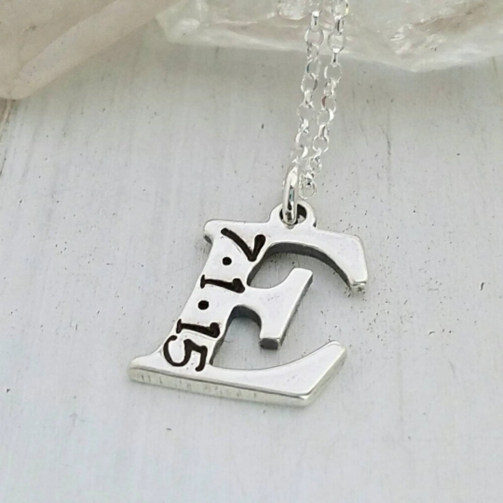 Sterling Silver Birth Date Initial Necklace