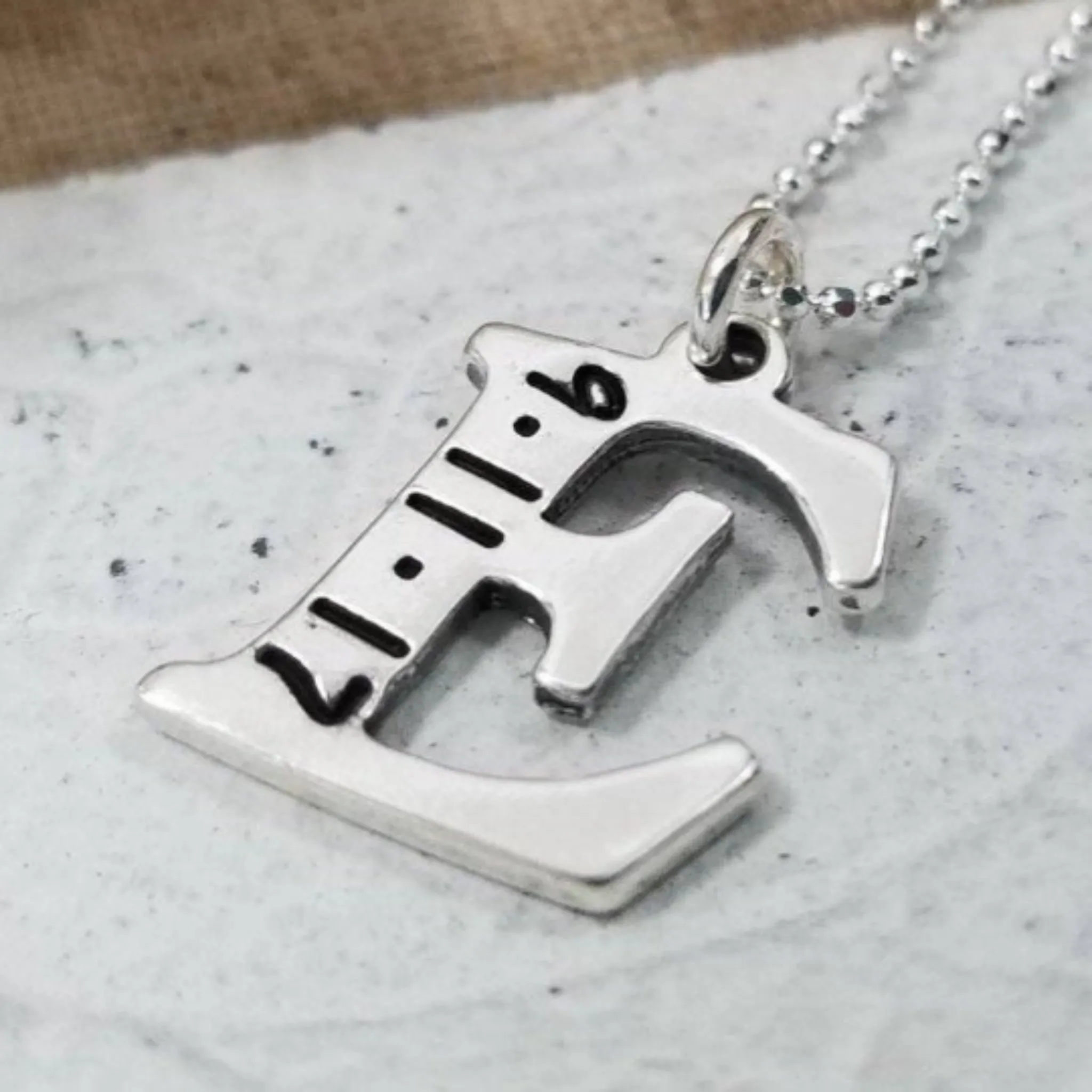 Sterling Silver Birth Date Initial Necklace