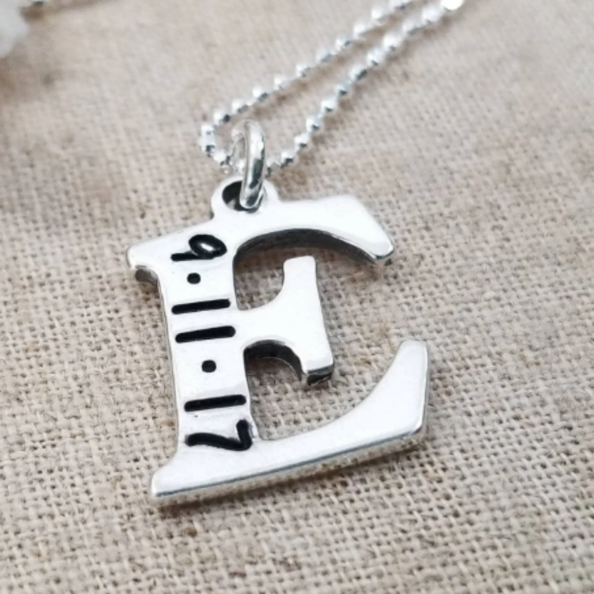 Sterling Silver Birth Date Initial Necklace