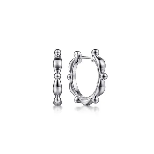 Sterling Silver Bujukan Huggie Earrings