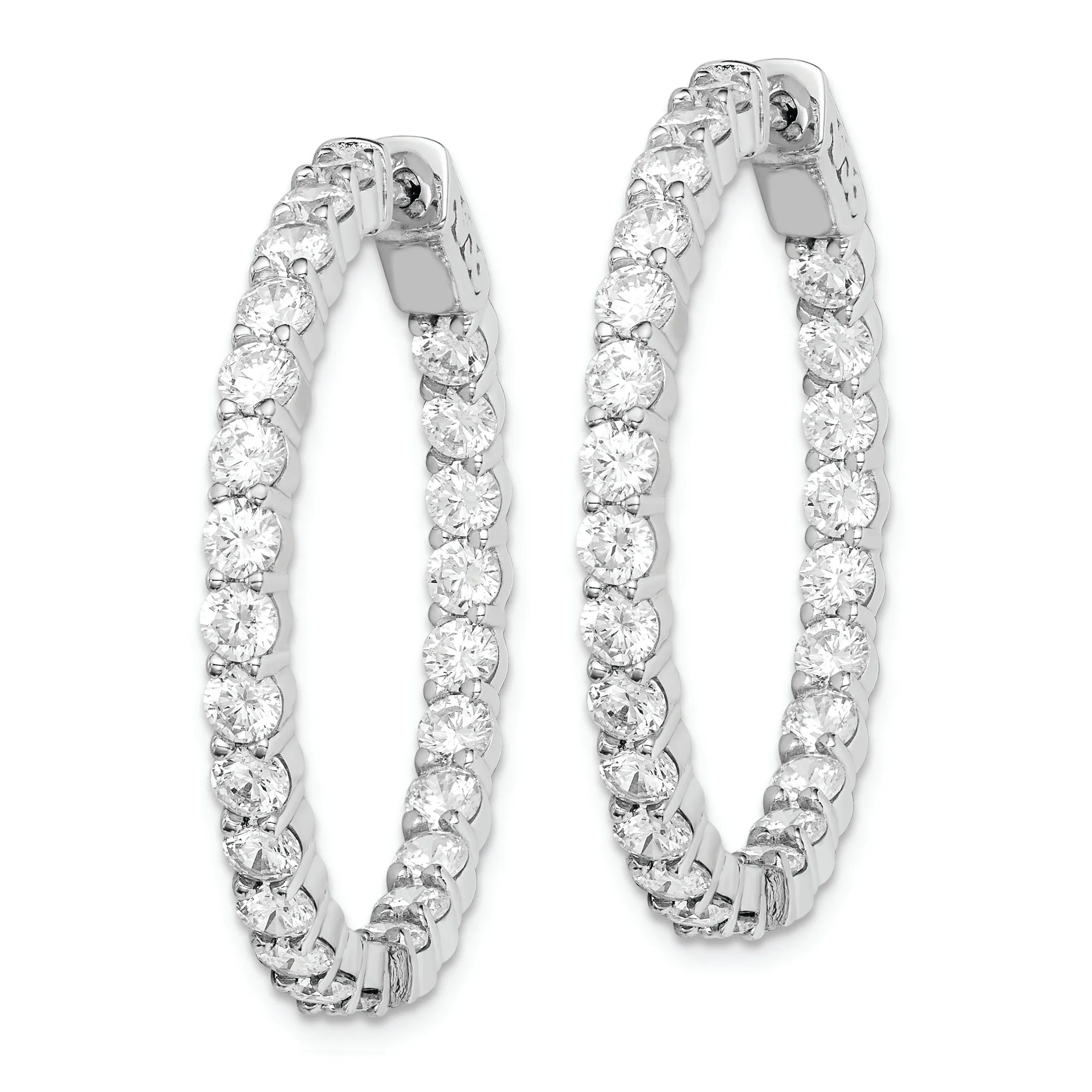 Sterling Silver CZ Hoop Earrings