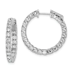 Sterling Silver CZ Hoop Earrings