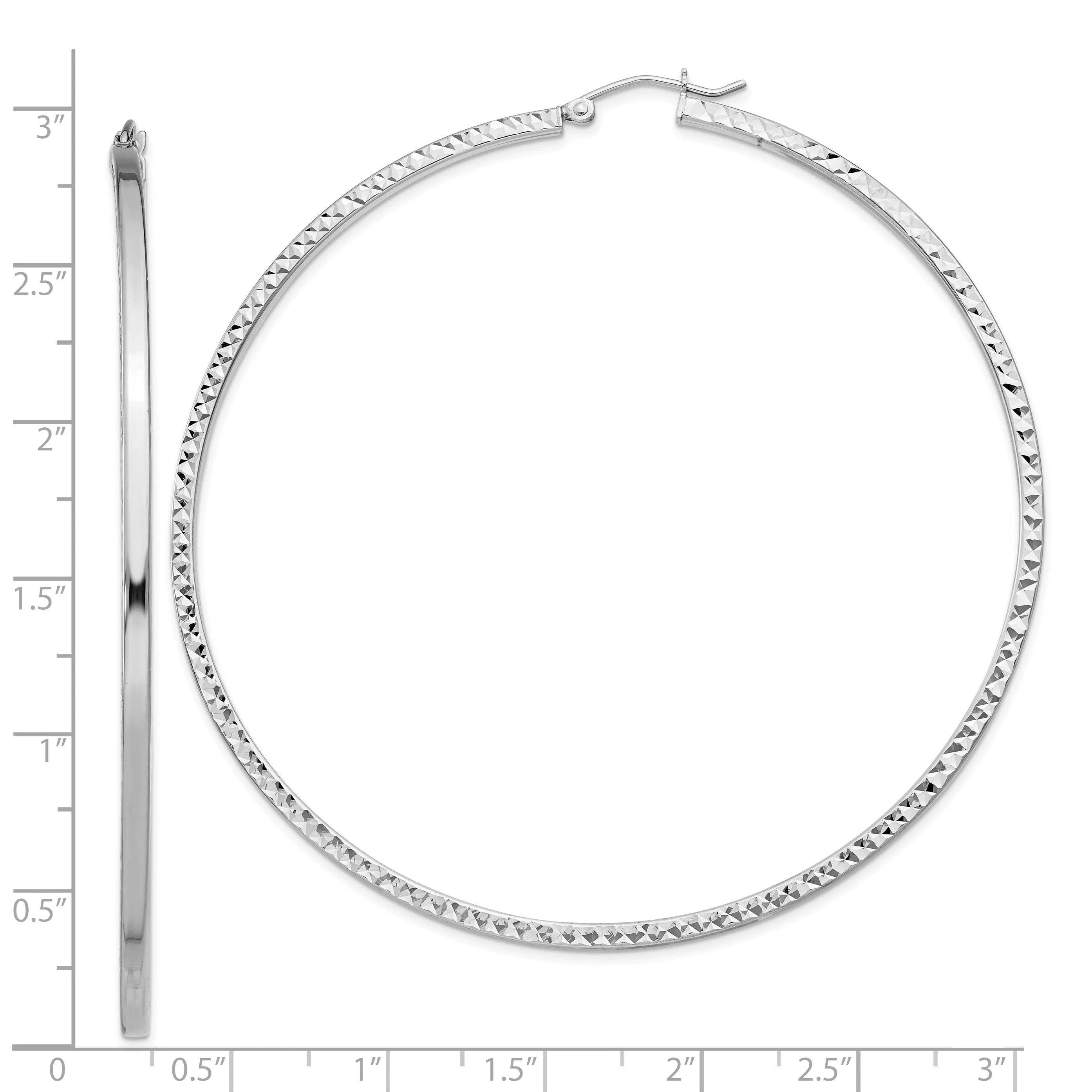 Sterling Silver D.C Square Tube Hoop Earrings