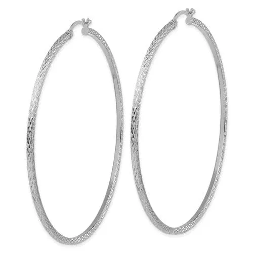 Sterling Silver D.C Square Tube Hoop Earrings