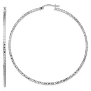 Sterling Silver D.C Square Tube Hoop Earrings