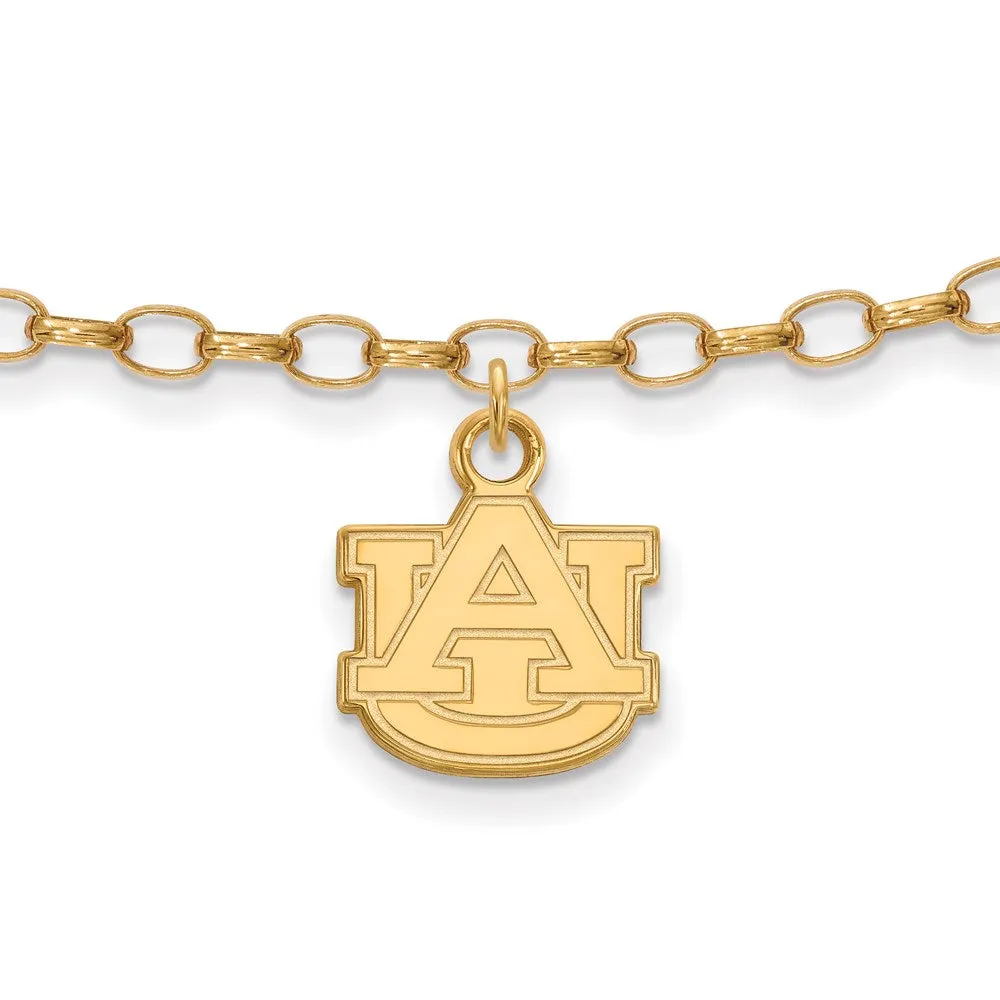 Sterling Silver Gold-plated Auburn University 9 inch Anklet