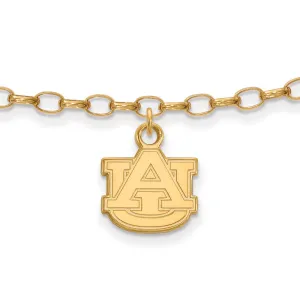 Sterling Silver Gold-plated Auburn University 9 inch Anklet
