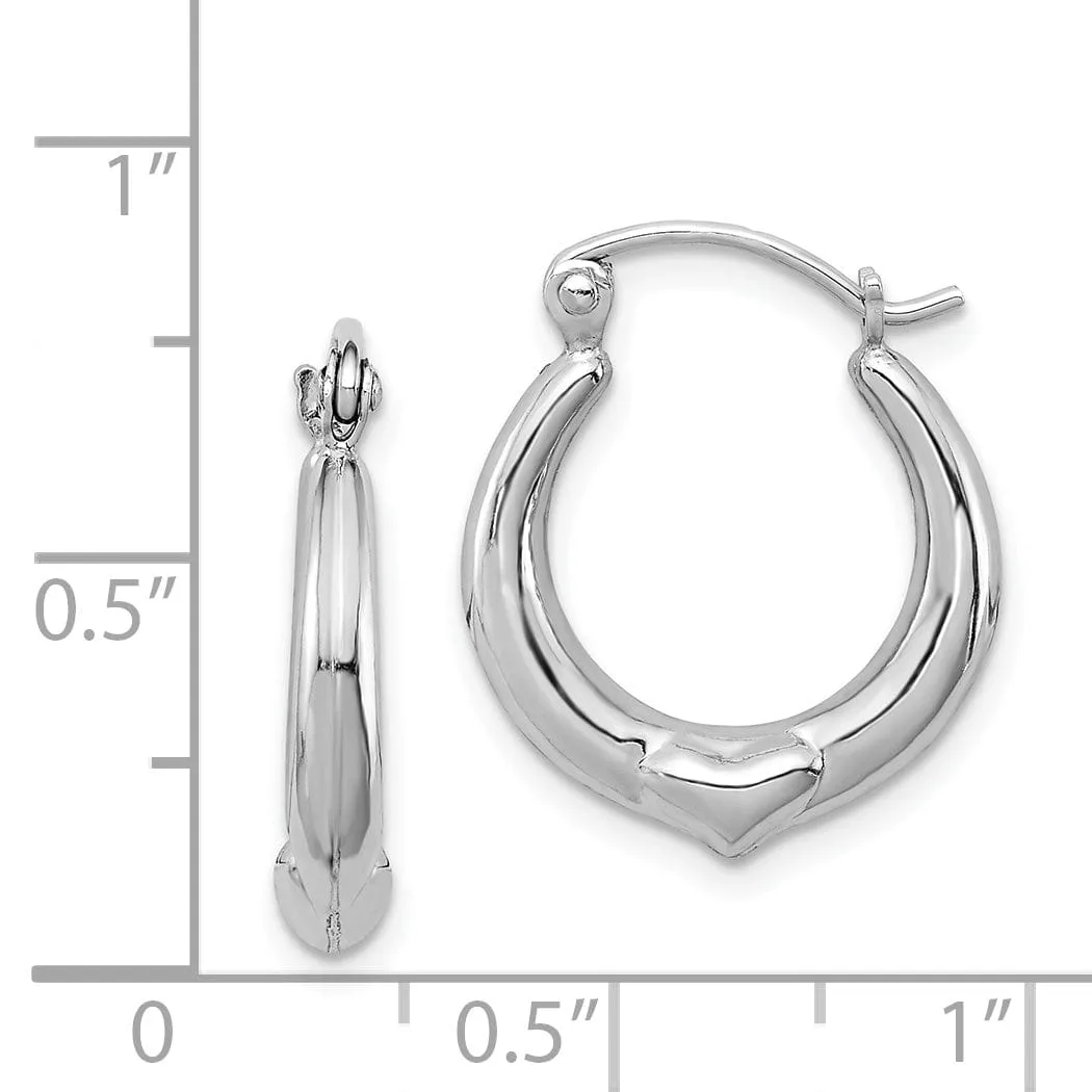 Sterling Silver Heart Hoop Earrings