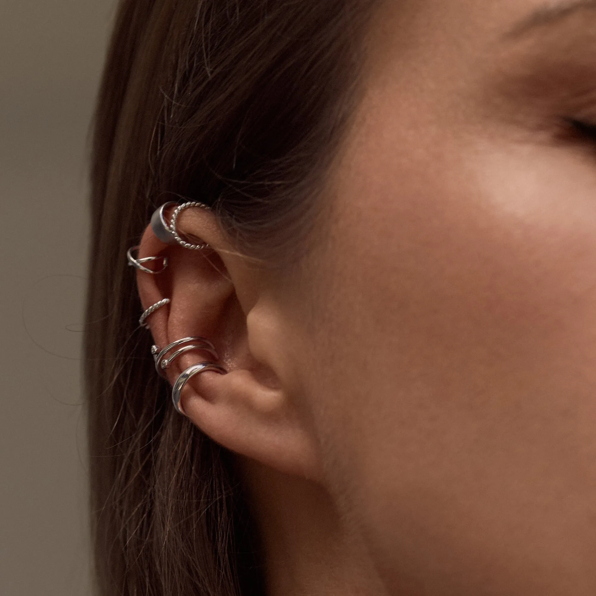 Sterling Silver Helix Twist Ear Cuff