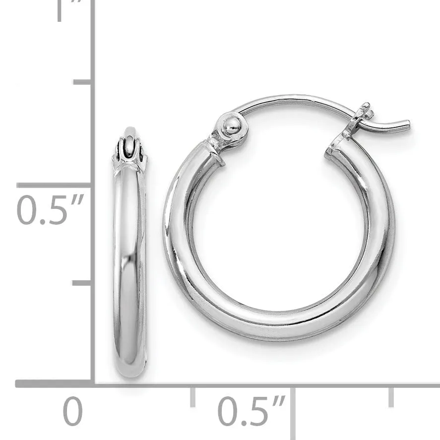 Sterling Silver Hollow Hoop Hinged Earring