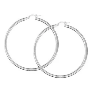 Sterling Silver Hoop Earrings - 50mm.