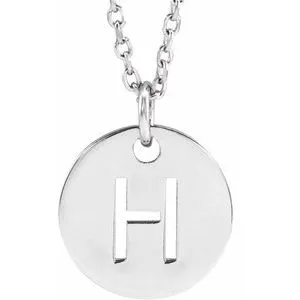 Sterling Silver Initial H 16-18" Necklace