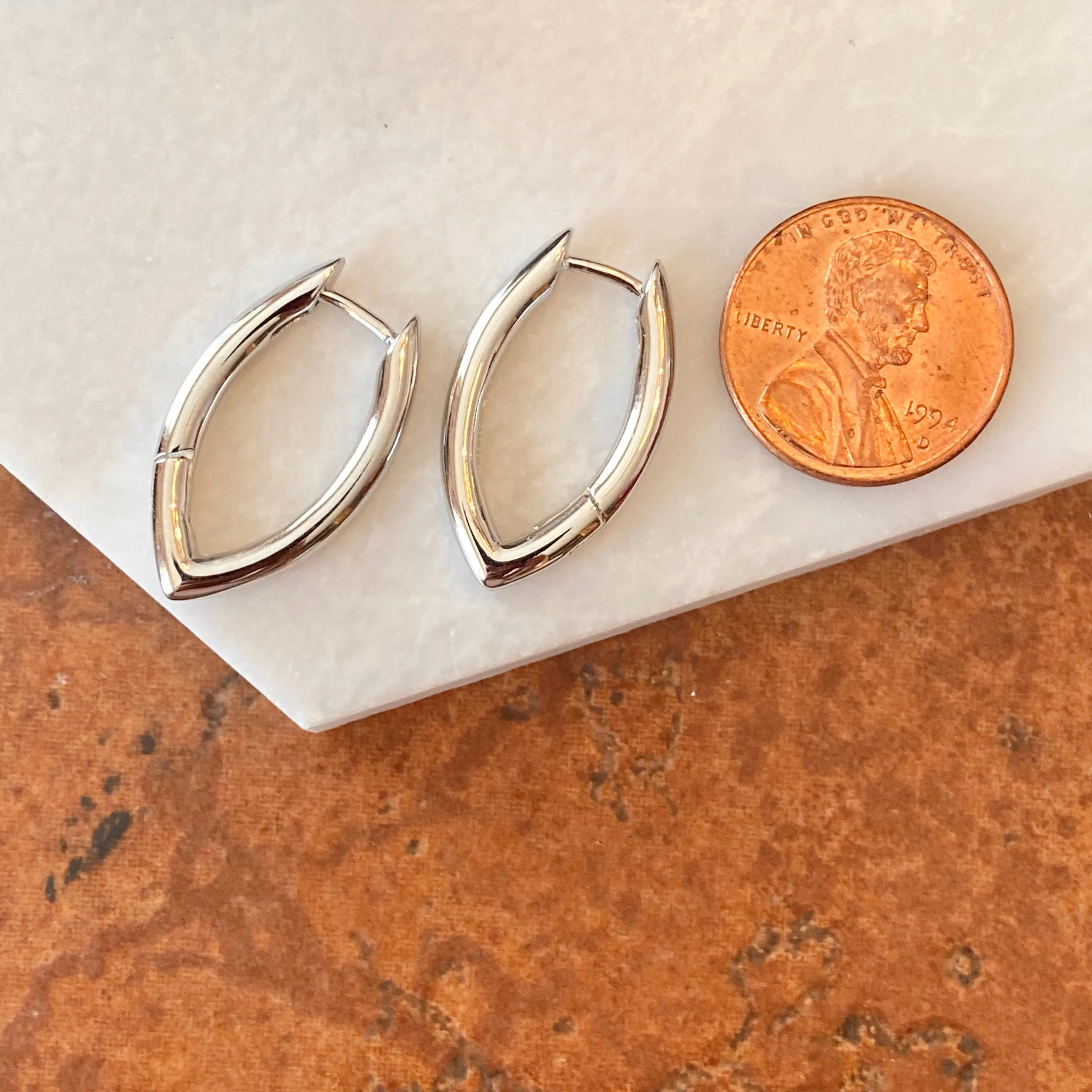 Sterling Silver Oval Round Tube Hinged Huggie Hoop Earrings