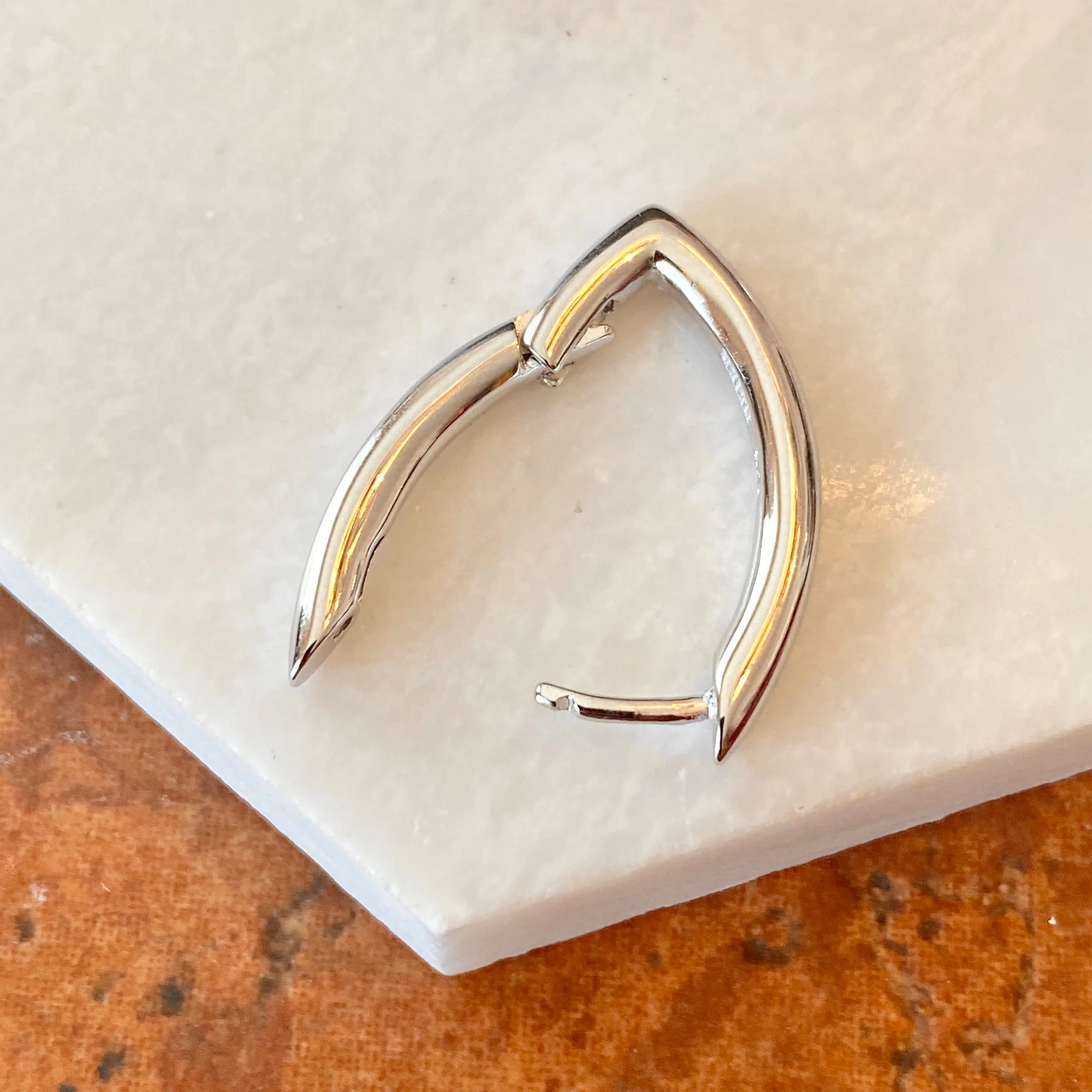 Sterling Silver Oval Round Tube Hinged Huggie Hoop Earrings