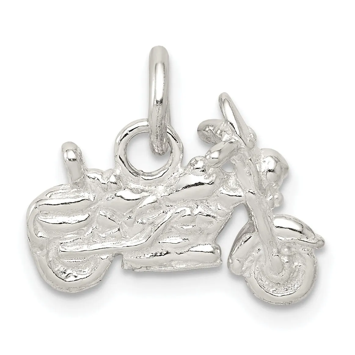 Sterling Silver Polished 3 D Motorcycle Pendant