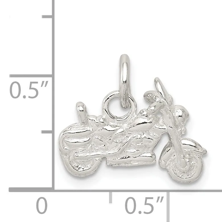 Sterling Silver Polished 3 D Motorcycle Pendant