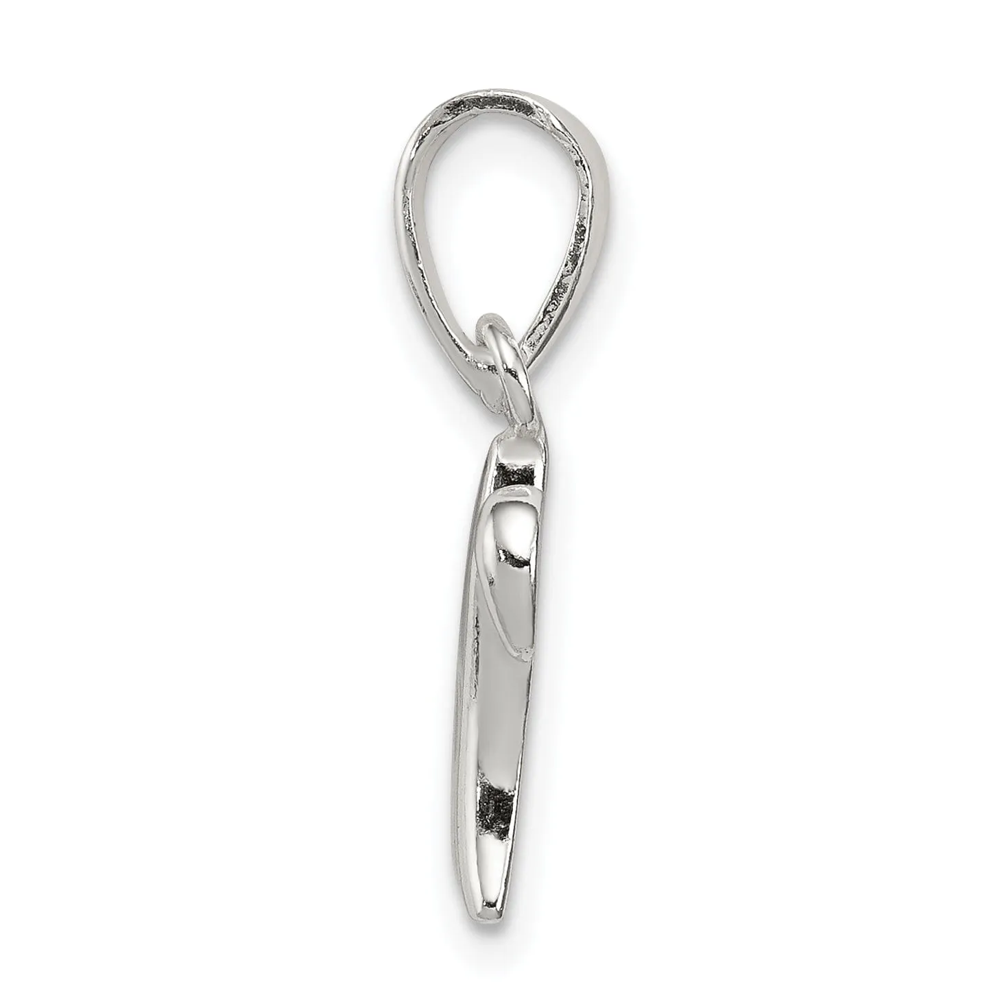 Sterling Silver Polished Initial W Pendant