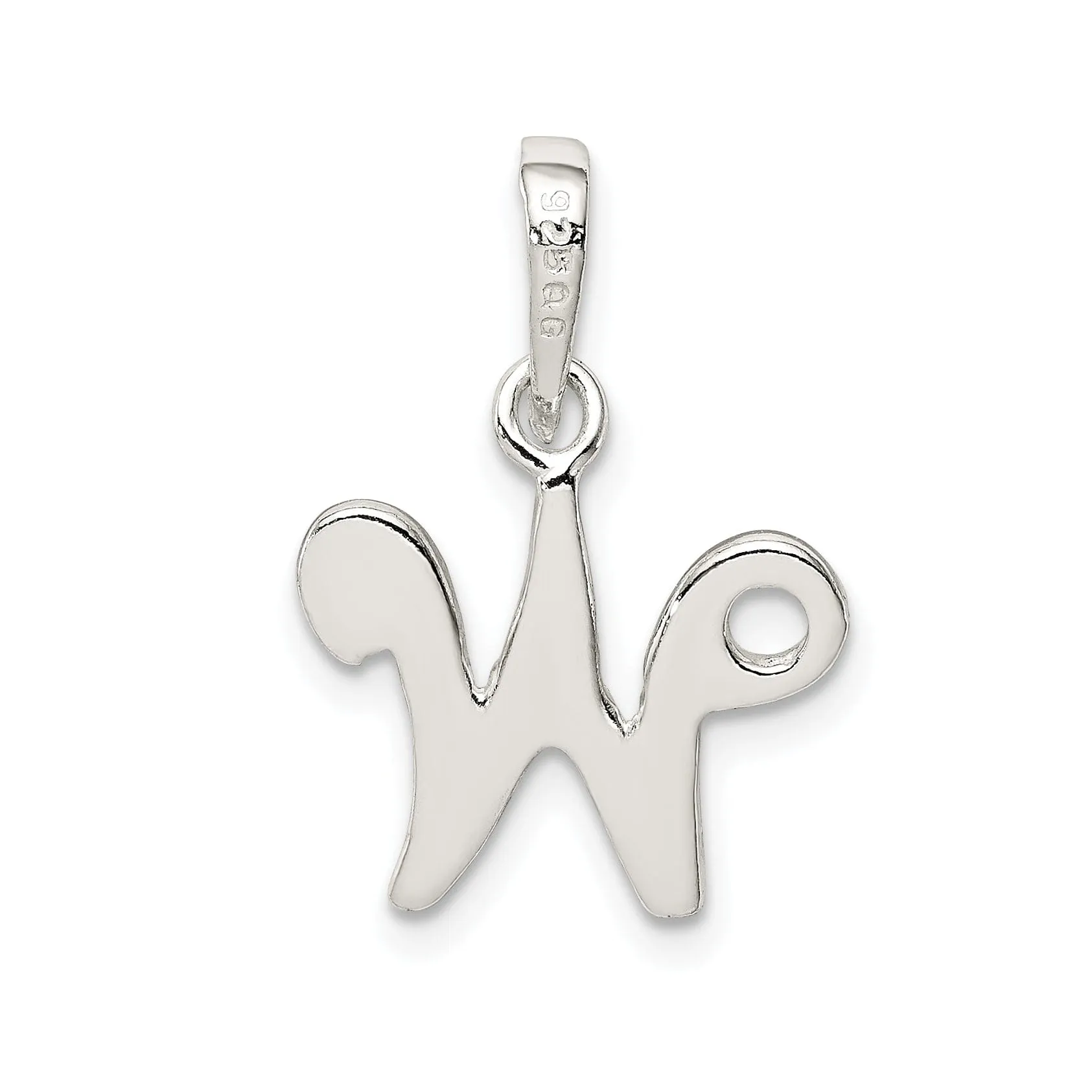 Sterling Silver Polished Initial W Pendant