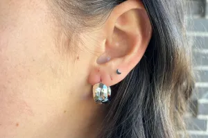 Sterling Silver Thick Hammered Hoops