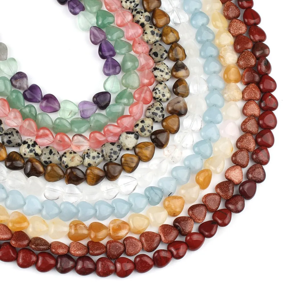Stones Heart Shape Loose Beads Crystal Turquoise