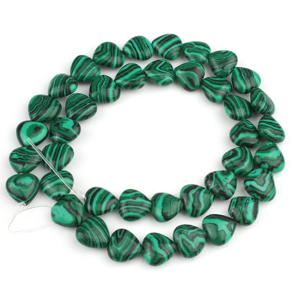 Stones Heart Shape Loose Beads Crystal Turquoise