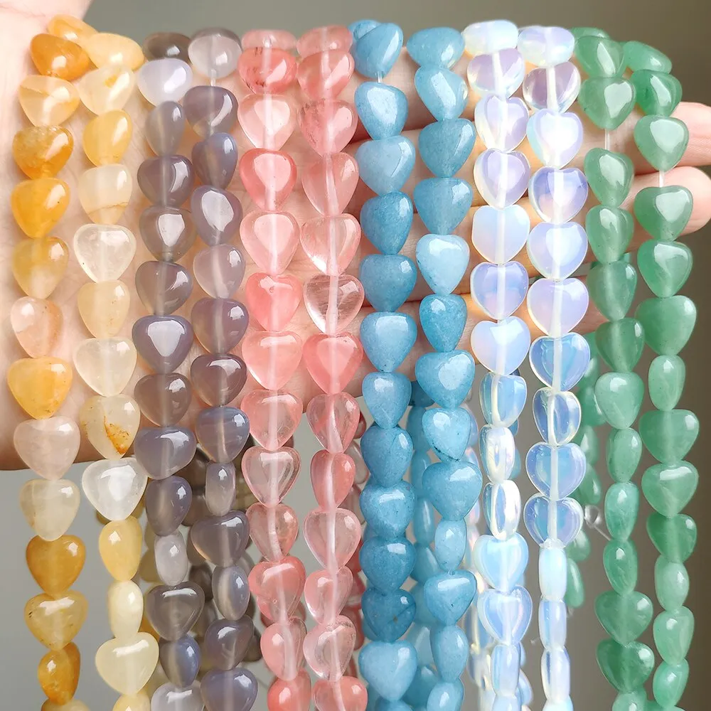 Stones Heart Shape Loose Beads Crystal Turquoise