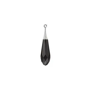 Swarovski 21mm Pure Drop Pendant with Rhodium Cap - Jet (1 piece)