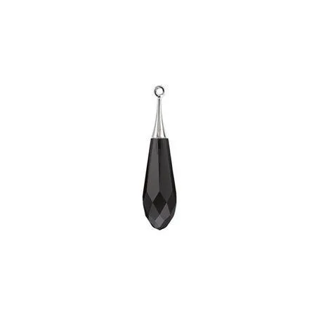 Swarovski 21mm Pure Drop Pendant with Rhodium Cap - Jet (1 piece)